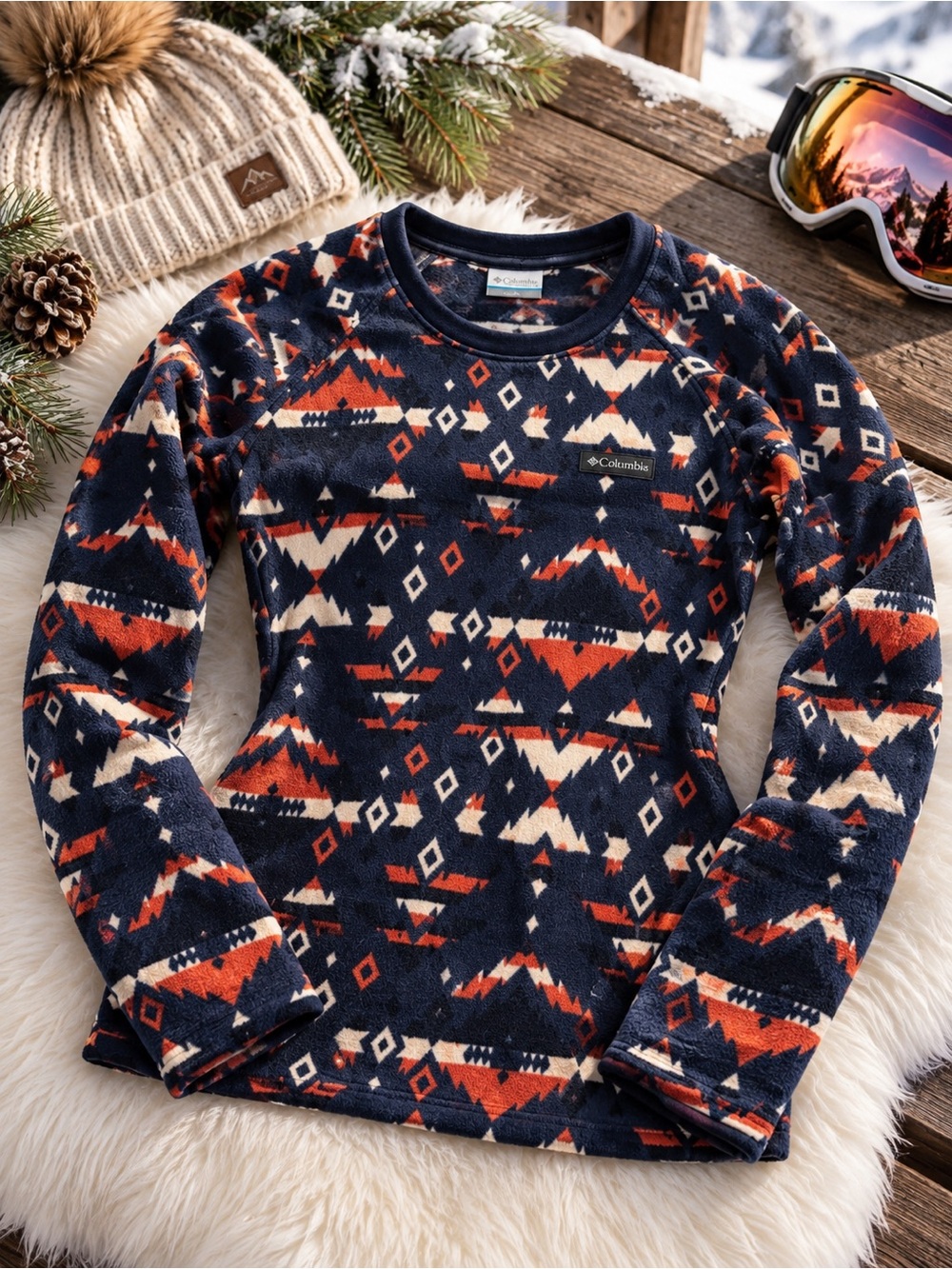 Columbia Women’s Geometric Printed Fleece Pullover | XS | NWOT